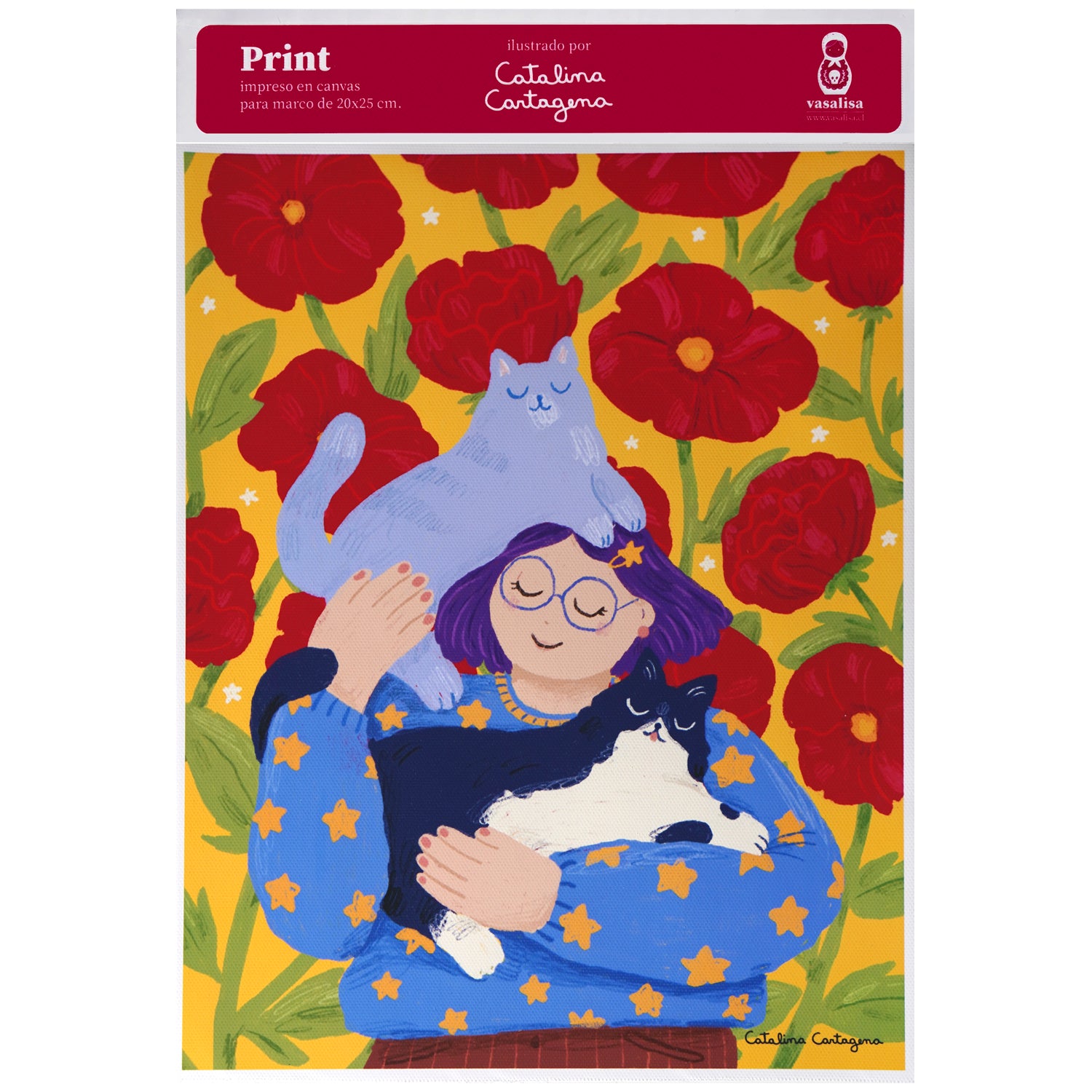 Print de Cata Cartagena Gato Amapola
