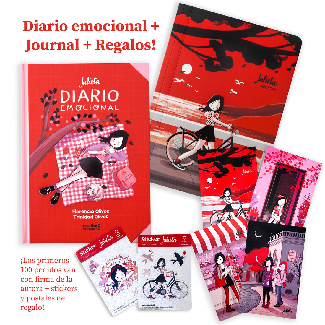Julieta Diario Emocional + Journal Paseo en bicicleta + Regalos!