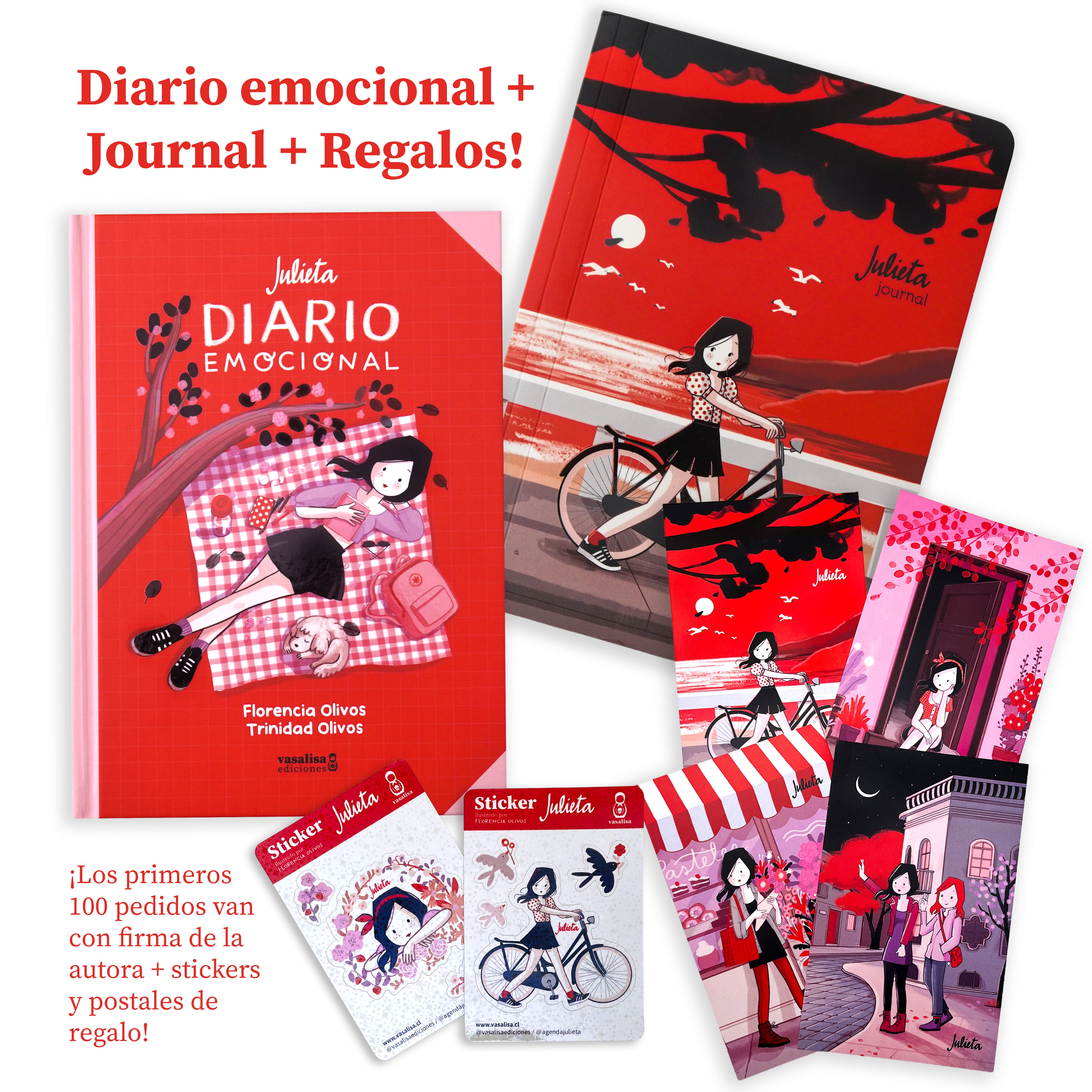 Julieta Diario Emocional + Journal Paseo en bicicleta + Regalos!