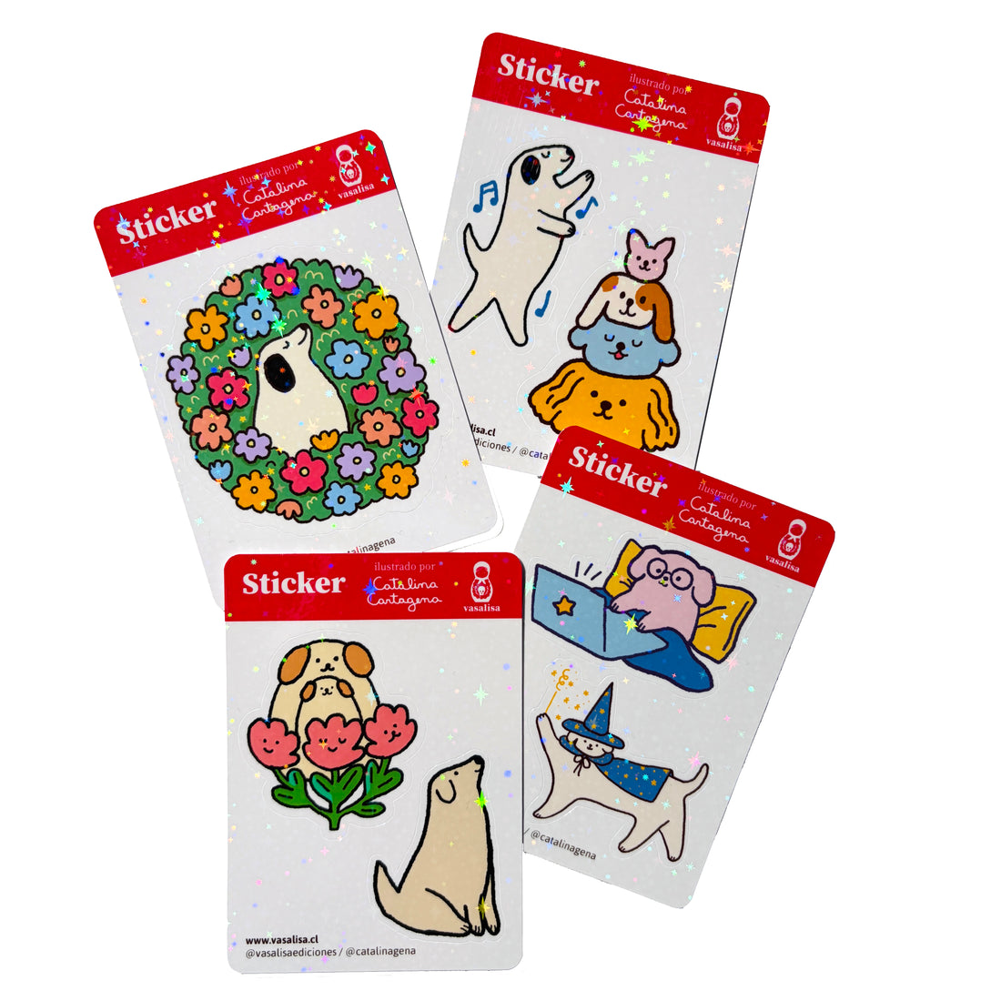 Set 4 Stickers Perros