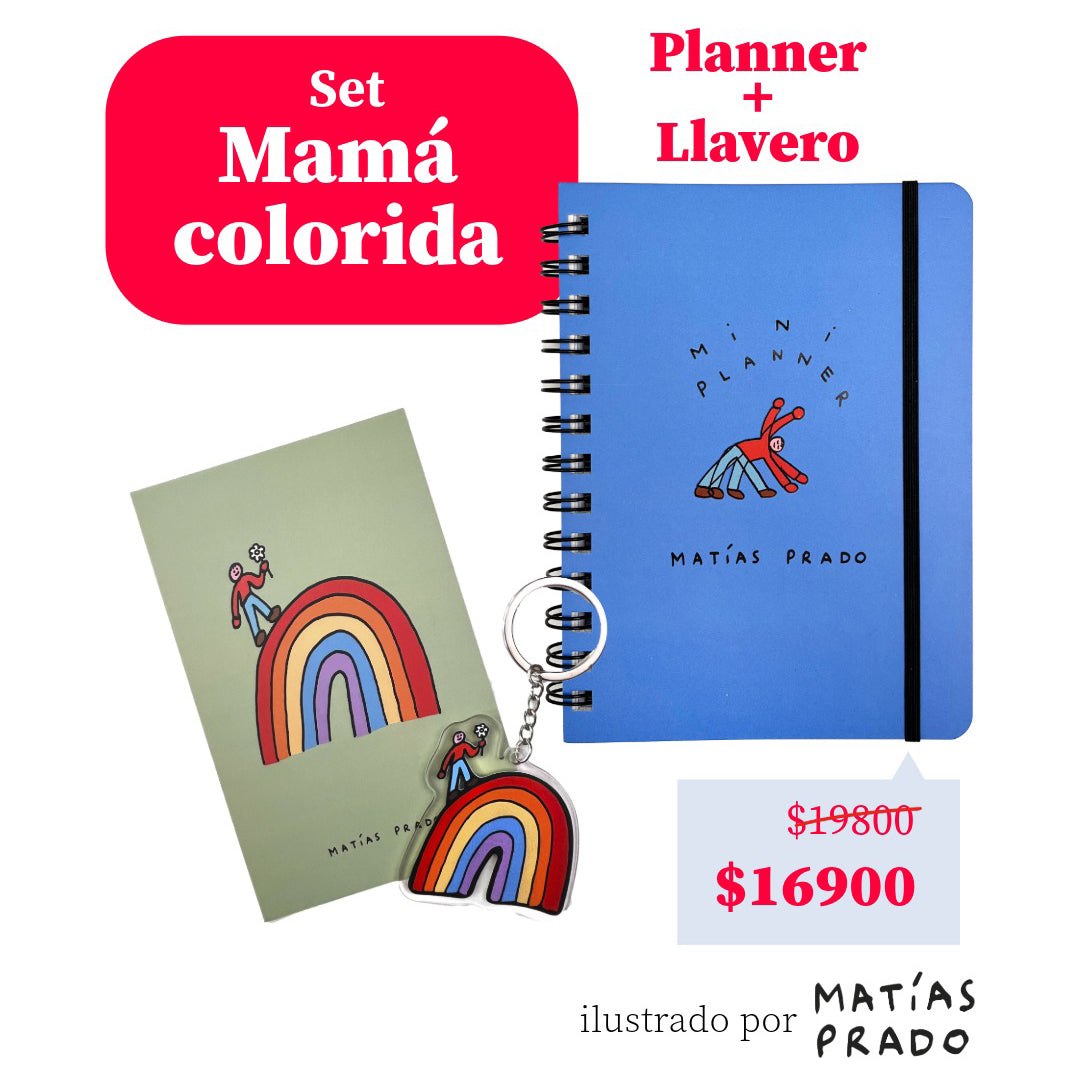 Set Mini Planner + Llavero y Postal Matías Prado