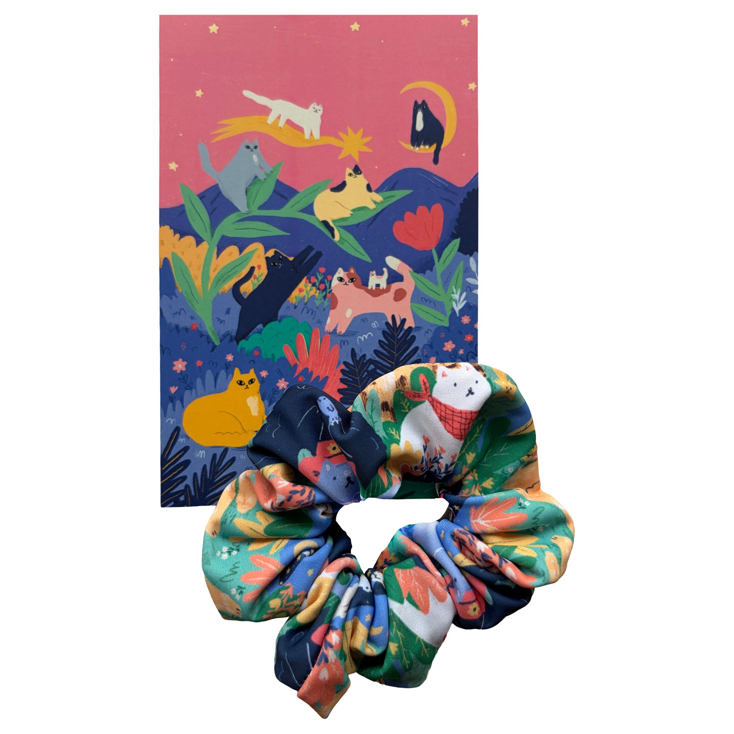 Scrunchies Cata Cartagena Gatitos + postal