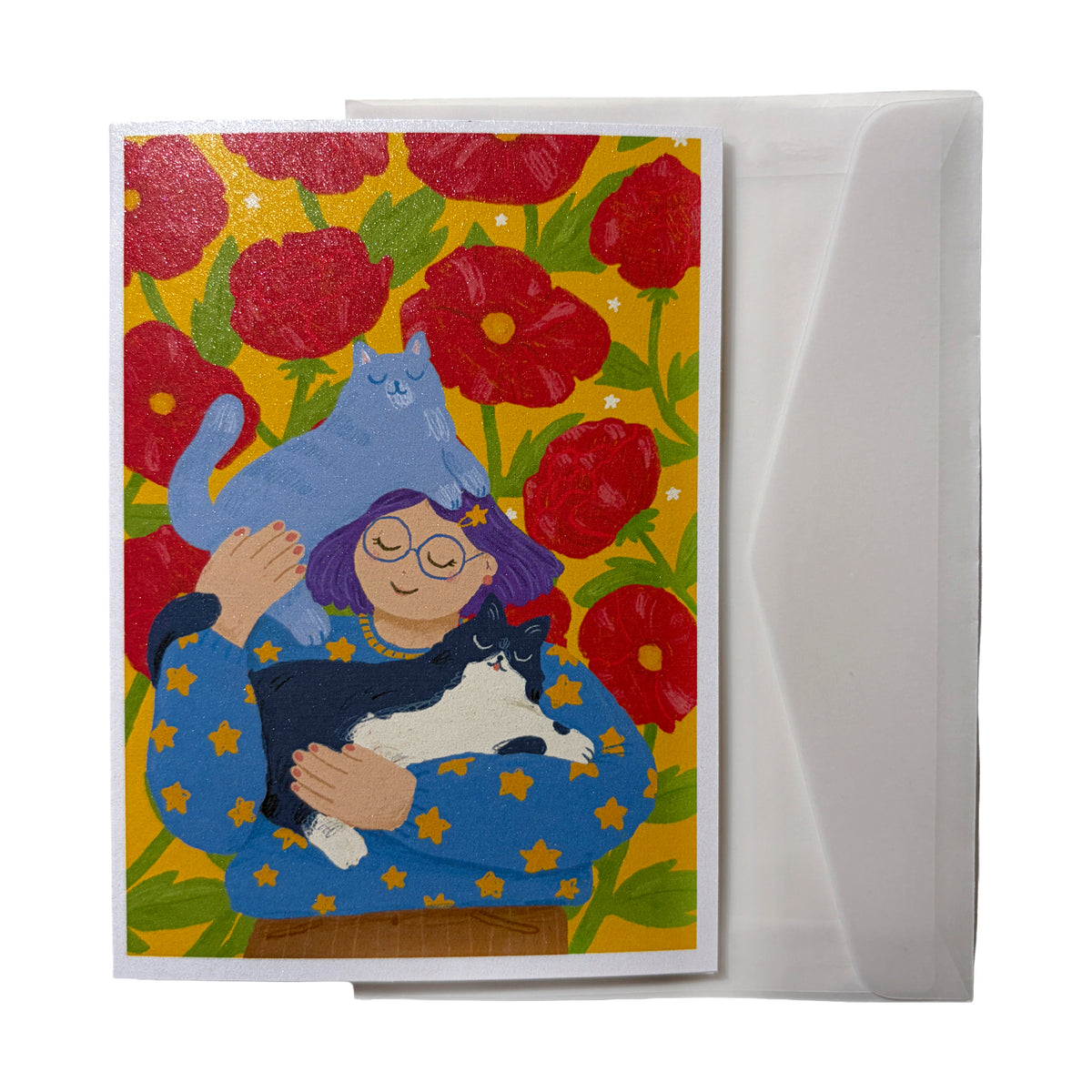 Set de 4 tarjetas ilustradas + Sobres