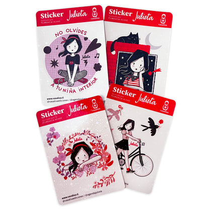 Set 4 Stickers Julieta Diario